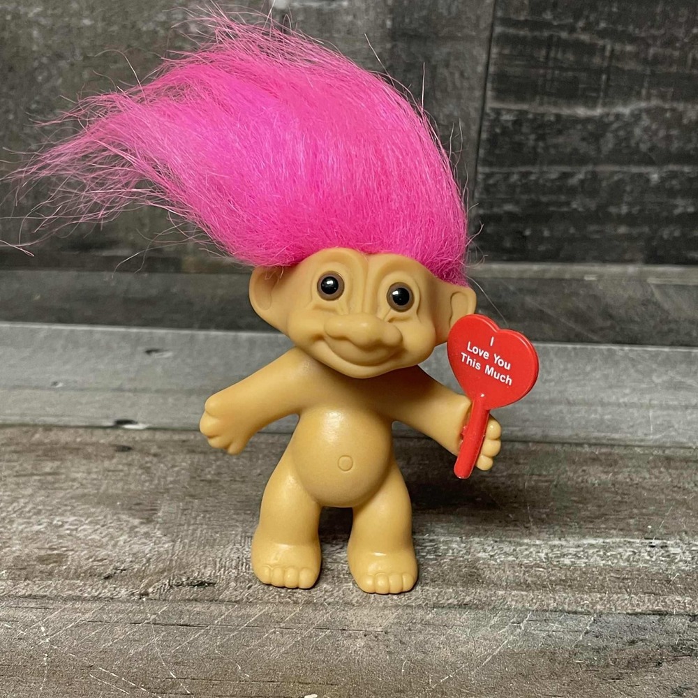 Russ Troll Doll Pink Hair I Love You This Much Vintage Collectible Toy